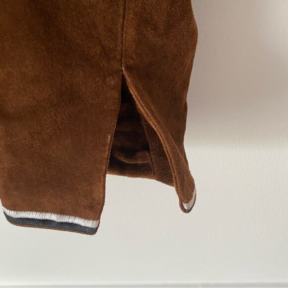 Pamela McCoy Brown Suede Western Embroidered Beaded Jacket Blazer Small Boho - Picture 5 of 10